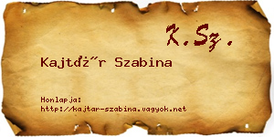 Kajtár Szabina névjegykártya