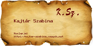 Kajtár Szabina névjegykártya