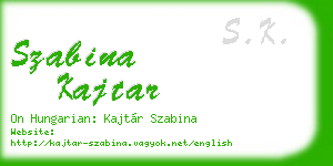 szabina kajtar business card